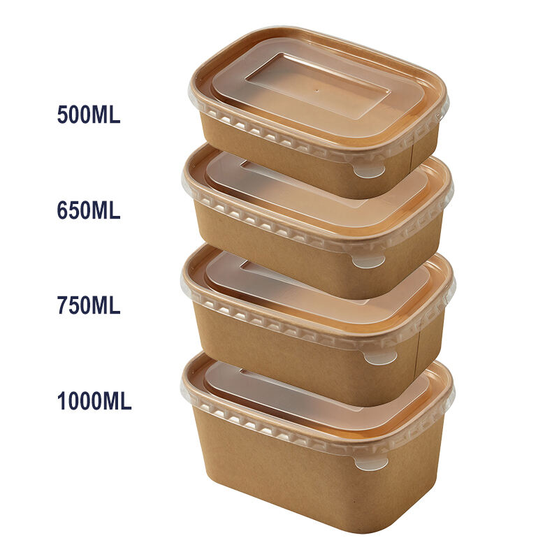 Wholesale custom packaging round disposable bento kraft lunch box food paper box Paper bowl