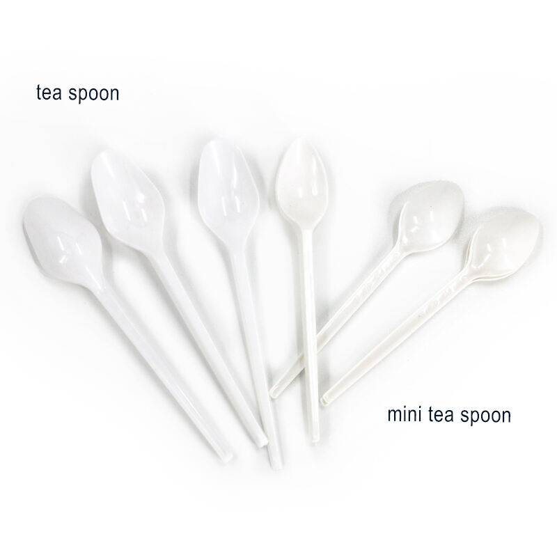 reusable luxurious ecofriendly ps Disposable pp plastic Dinnerware ice cream wholesale plastic measuring cup spoon and fork set