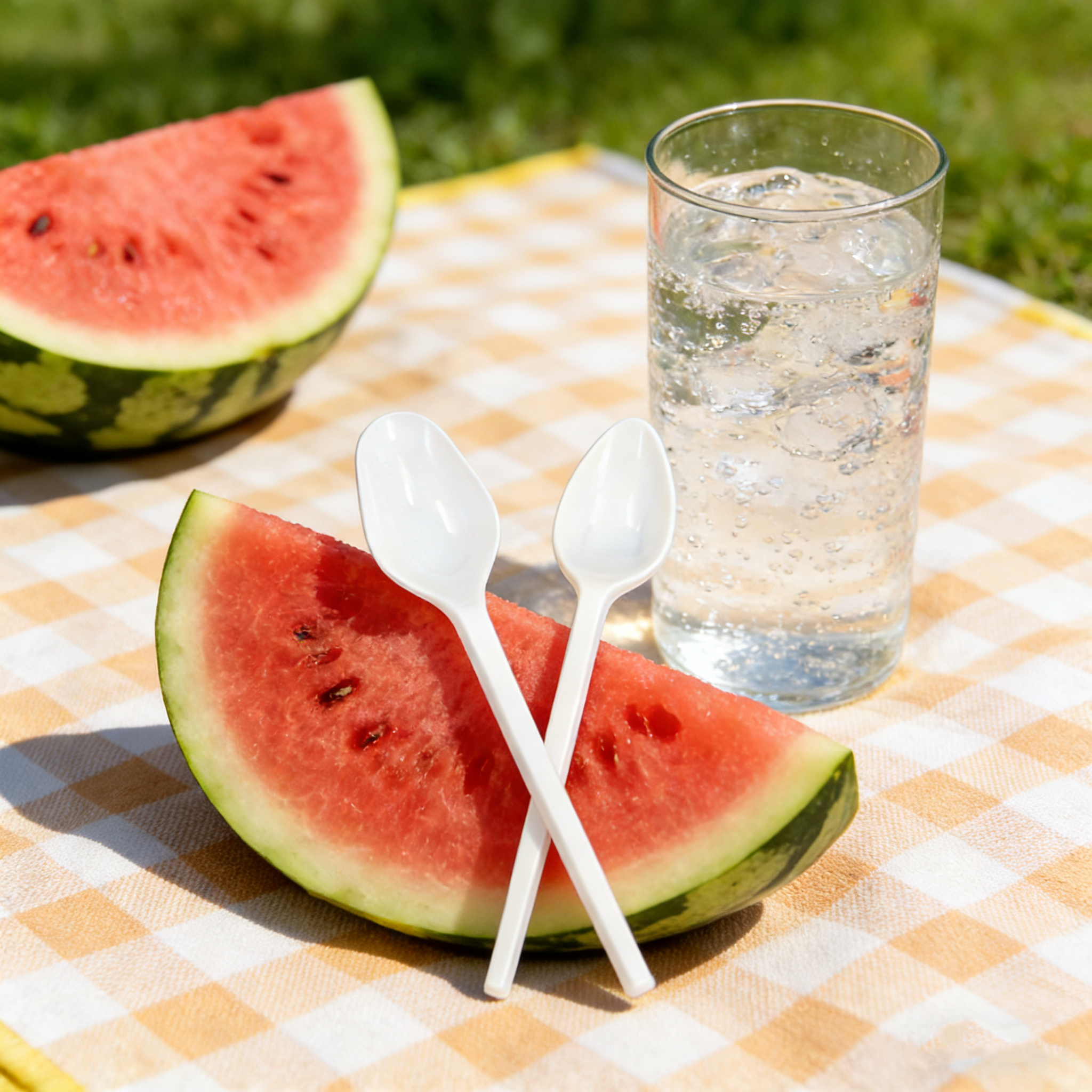 reusable luxurious ecofriendly ps Disposable pp plastic Dinnerware ice cream wholesale plastic measuring cup spoon and fork set