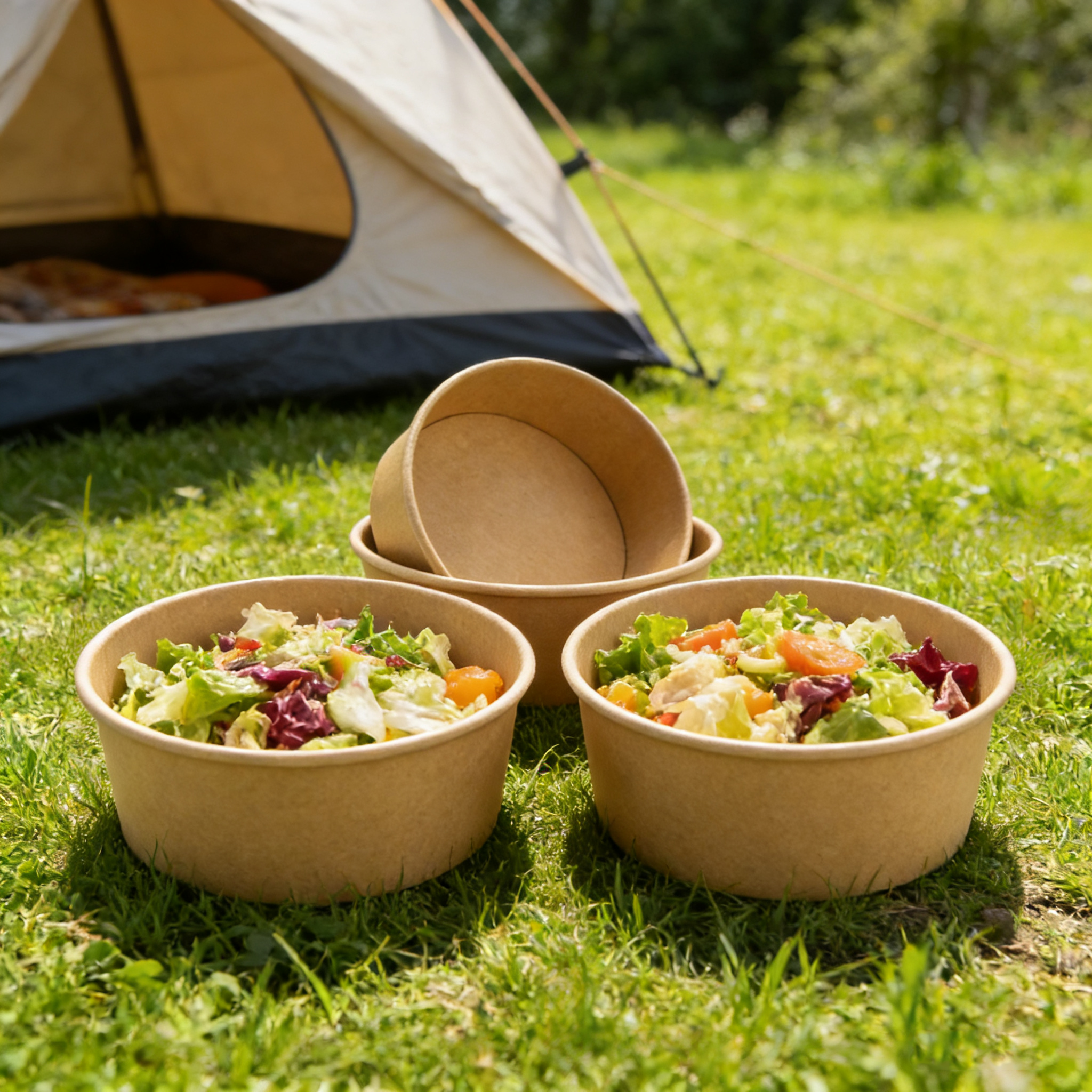 Wholesale Custom Packaging Round Disposable Bento Kraft Lunch Box Food Paper Box Paper Bowl