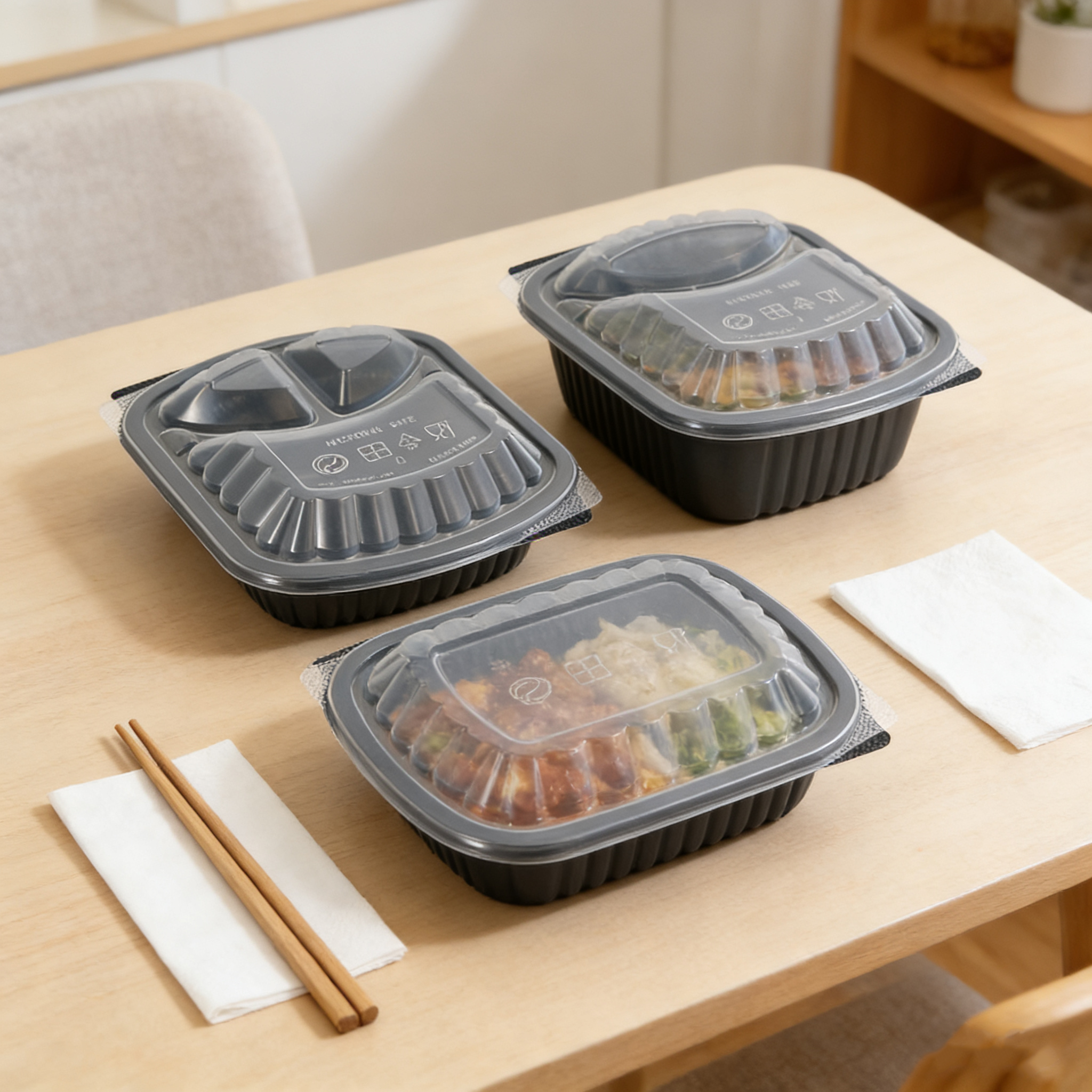 Hot Selling Round Shape Disposable Plastic Lunch Box Take Away Food Containers With Lids