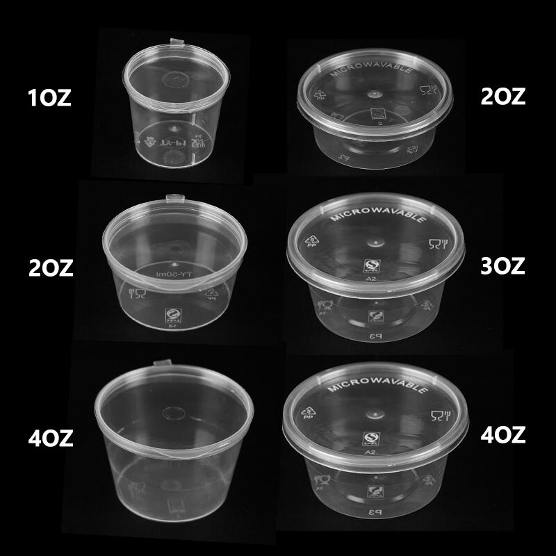Microwave Safe Hot Selling Dressing High Quality Disposable Plastic Sauce Container with Lid