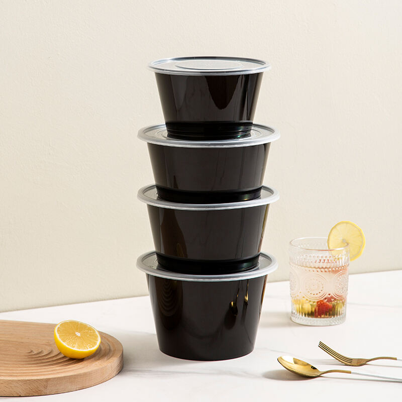 Hot Sale Disposable Plastic Lunch Boxes Rectangular Black Manufacturer Takeout Food Containers Single Compartment Preservation
