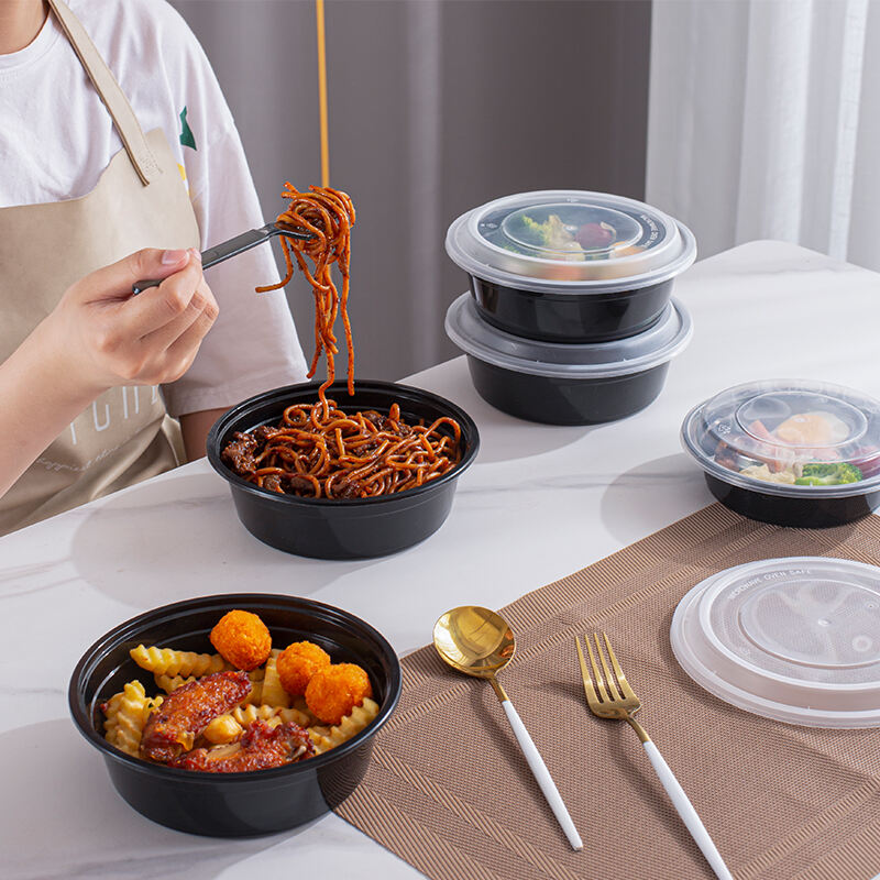 16oz 24oz Round Plastic Disposable Food Container Good Quality Bowl Food Container Disposable