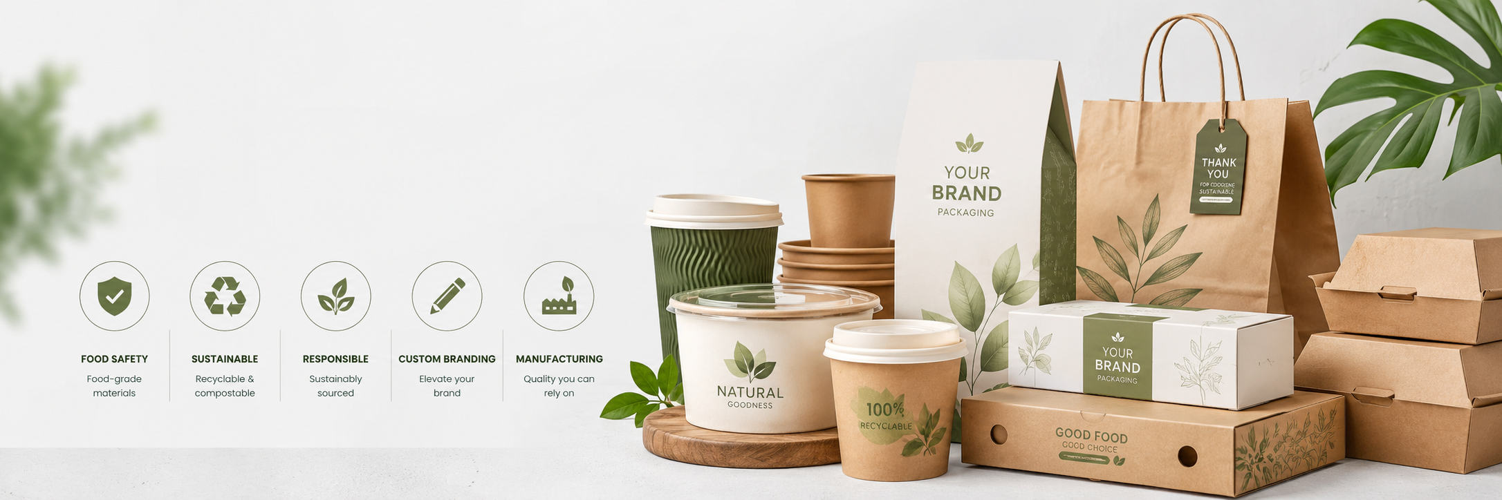 Custom printed kraft package for takeaway