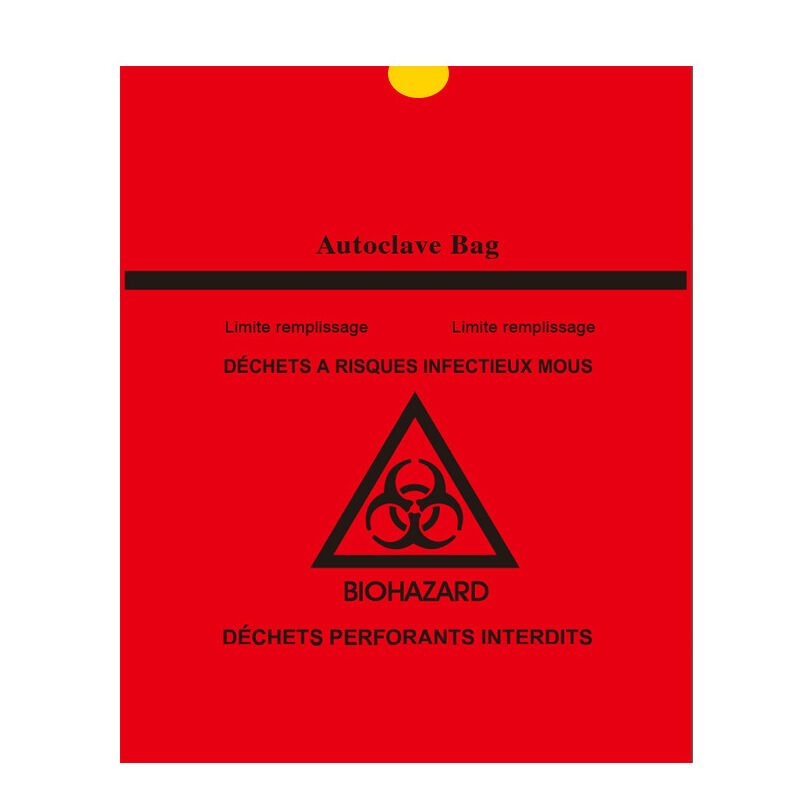 1000 Sacchetti A Rischio Biologico Con Chiusura Lampo E Tasca Esterna - 15x25 Cm, LDPE, Arancioni Con Logo Biohazard