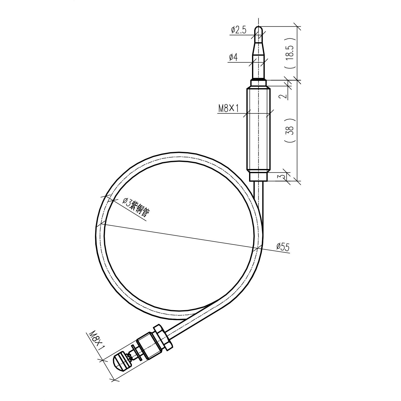 Thermocouple universel au gaz pour appareils de cuisson BN4404