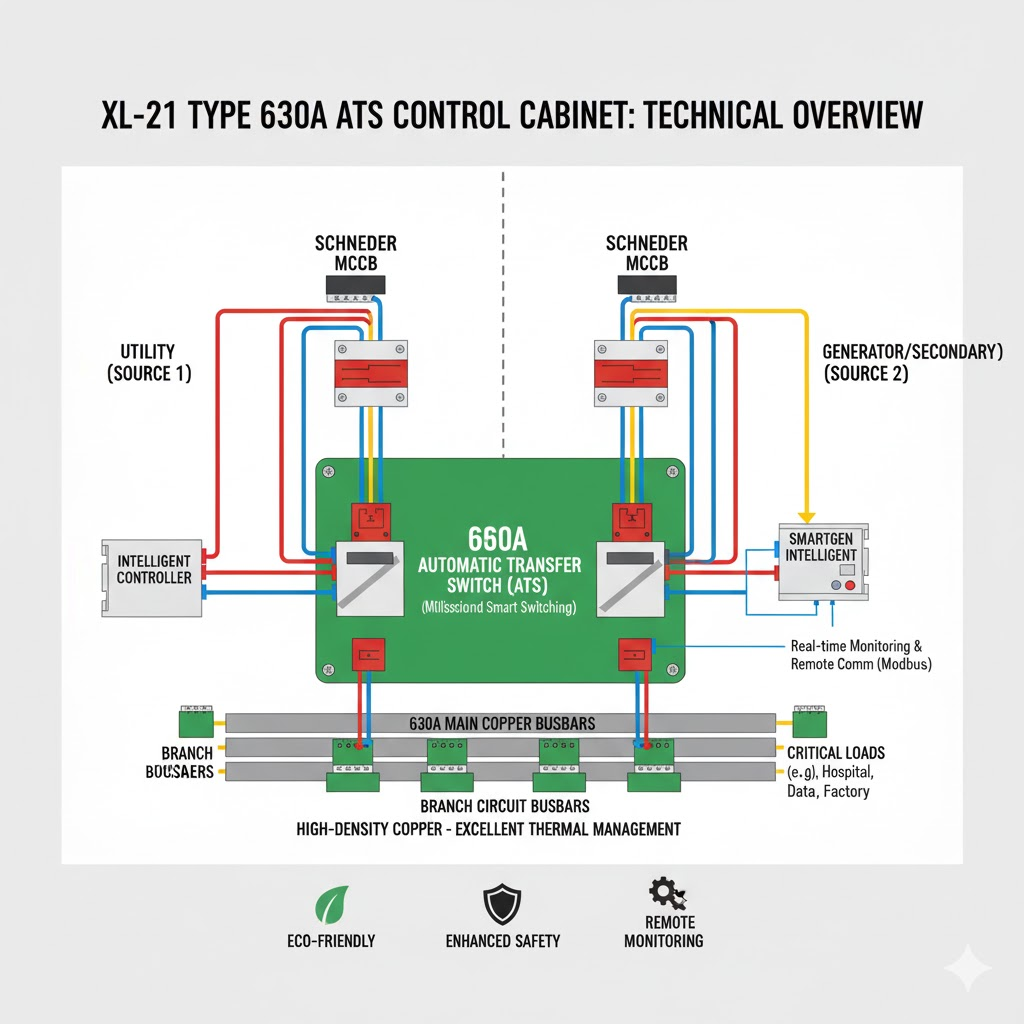 XL-21 Type 630A ATS Control Cabinet: How to Choose the Core Dual-Power Solution for Your Industrial Project?