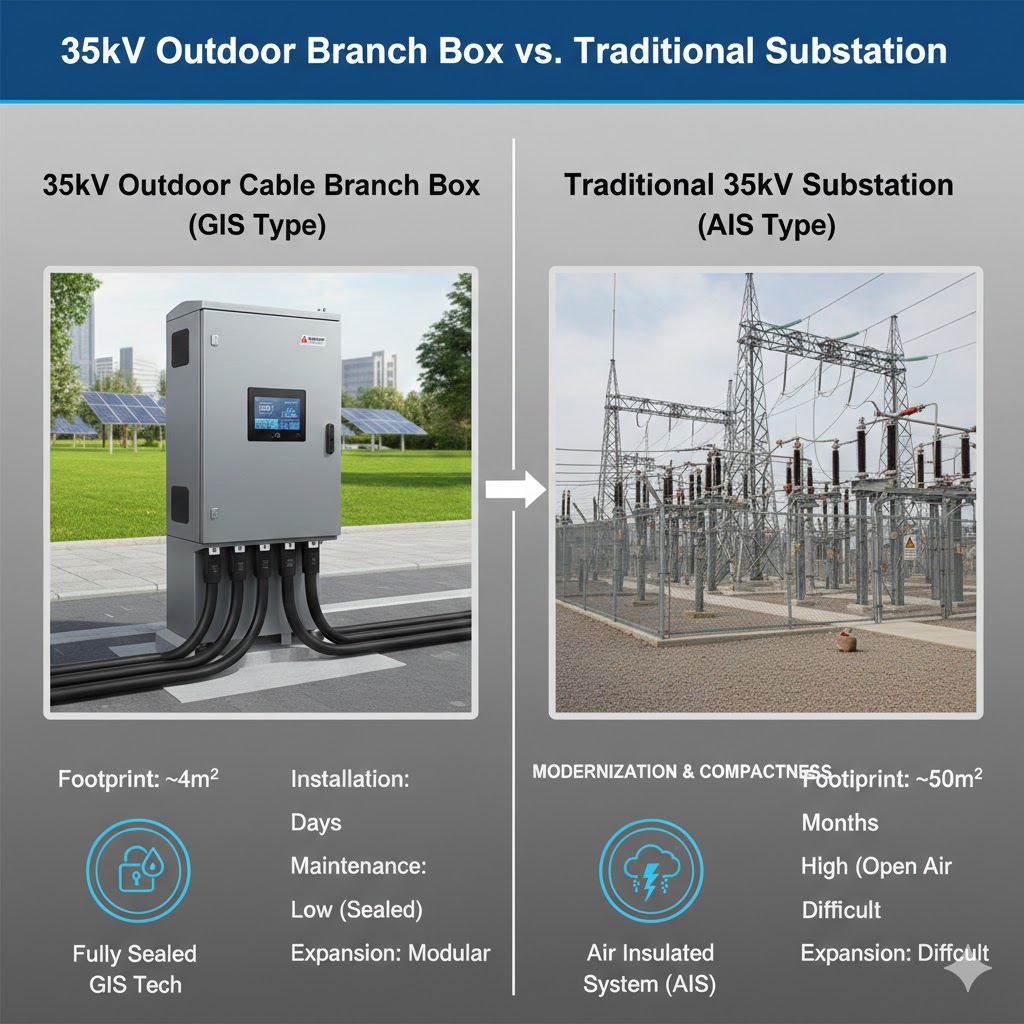 กล่องแยกสายเคเบิลกลางแจ้งแรงดัน 35 กิโลโวลต์ (DFW) เทียบกับสถานีไฟฟ้าย่อยแบบสำเร็จรูปแรงดัน 35 กิโลโวลต์แบบดั้งเดิม: โซลูชันใดเหมาะสมกับโครงการจ่ายไฟฟ้าของคุณ?