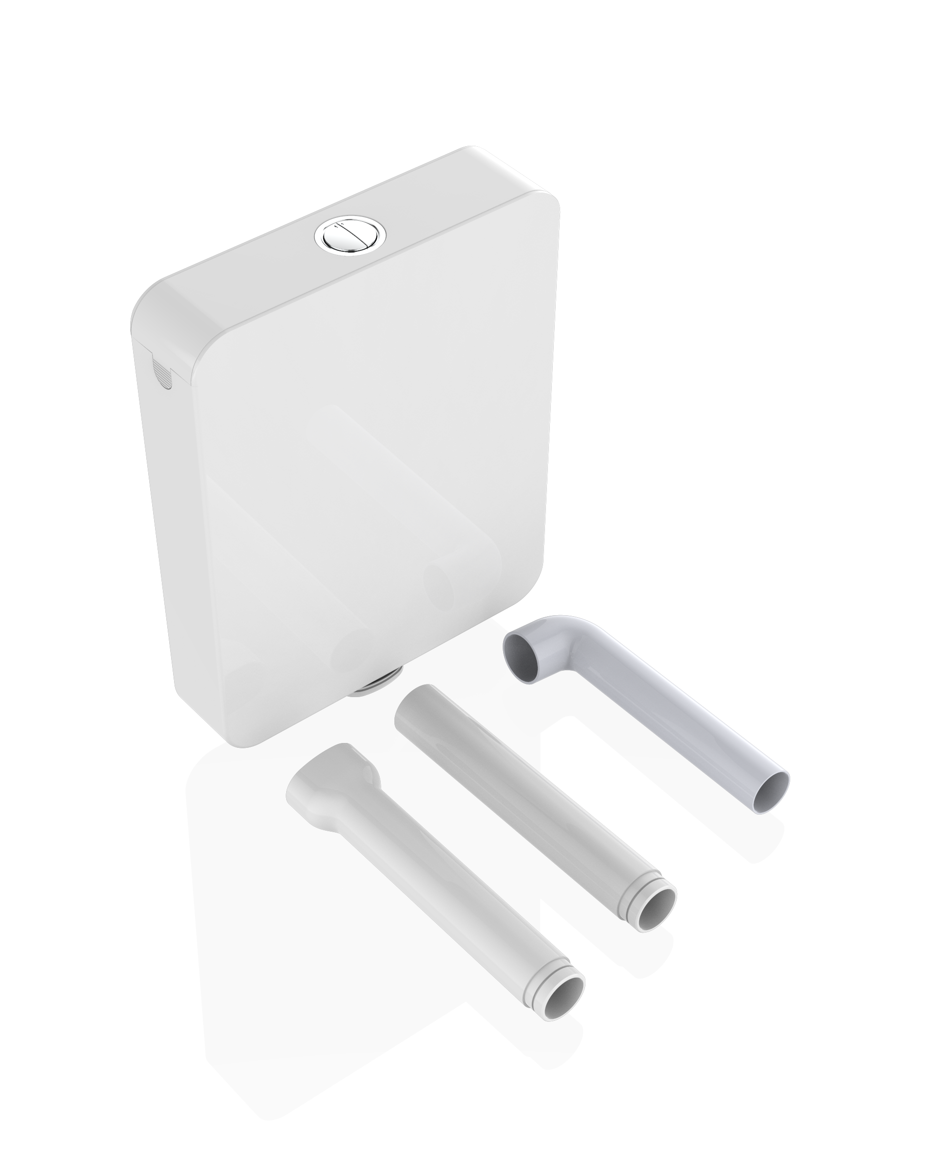 Slim toilet dual flush water tank