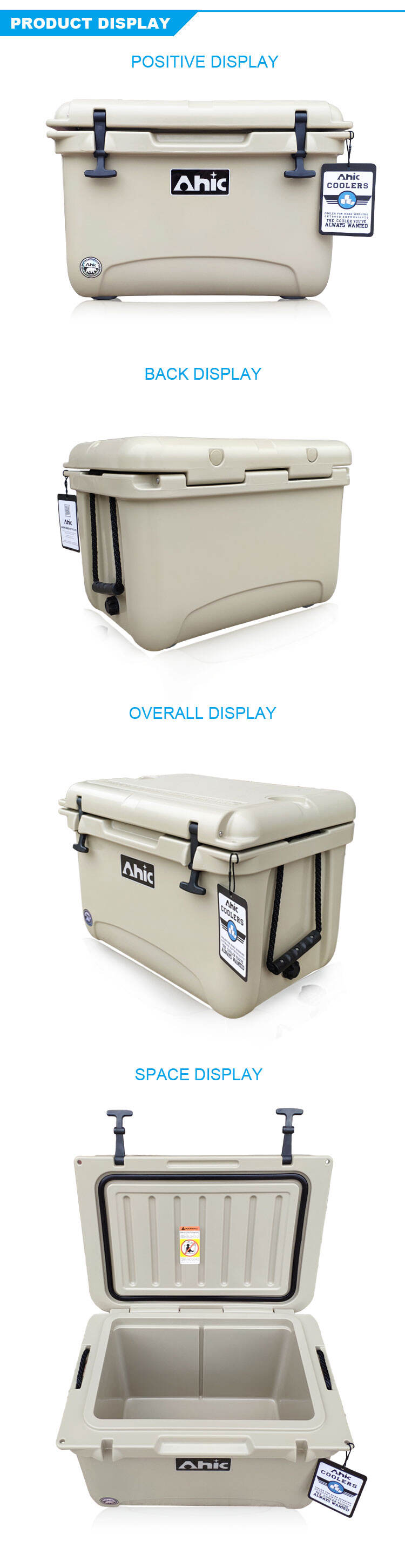 Hot selling RH35 hard coolers with portable handle for camping picnic details