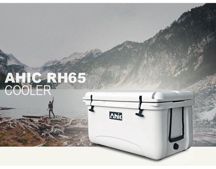 Camping cooler with handle rotomolded RH65 hard cooler box  manufacture