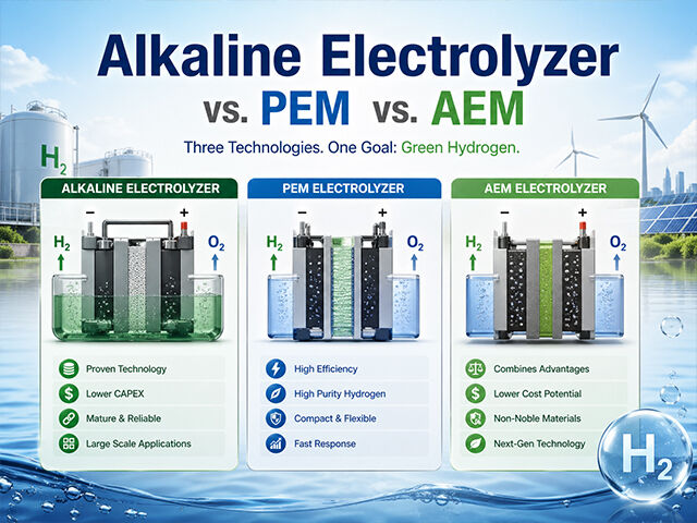 Alkaline Electrolyzer vs. PEM vs. AEM