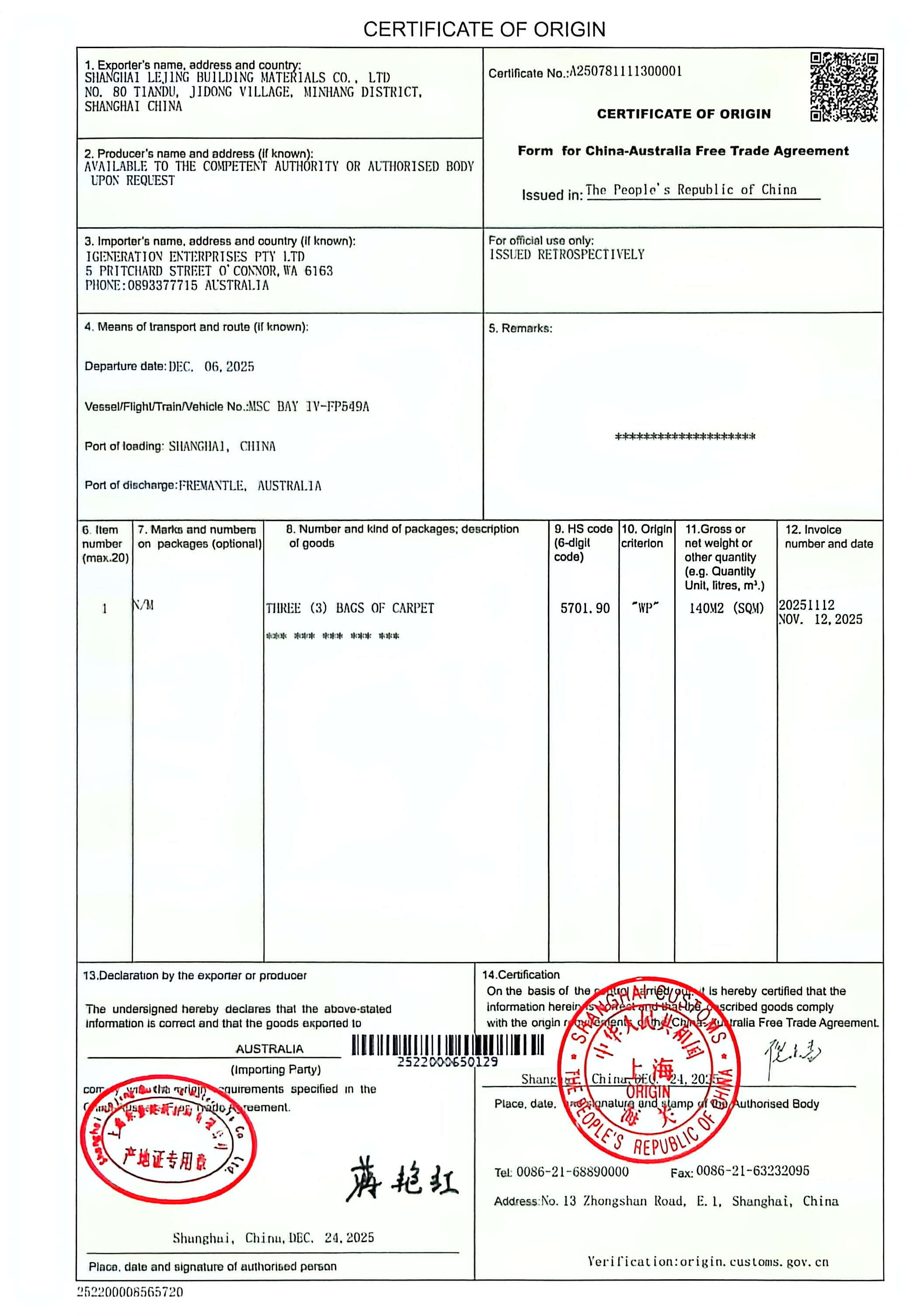 Certificato