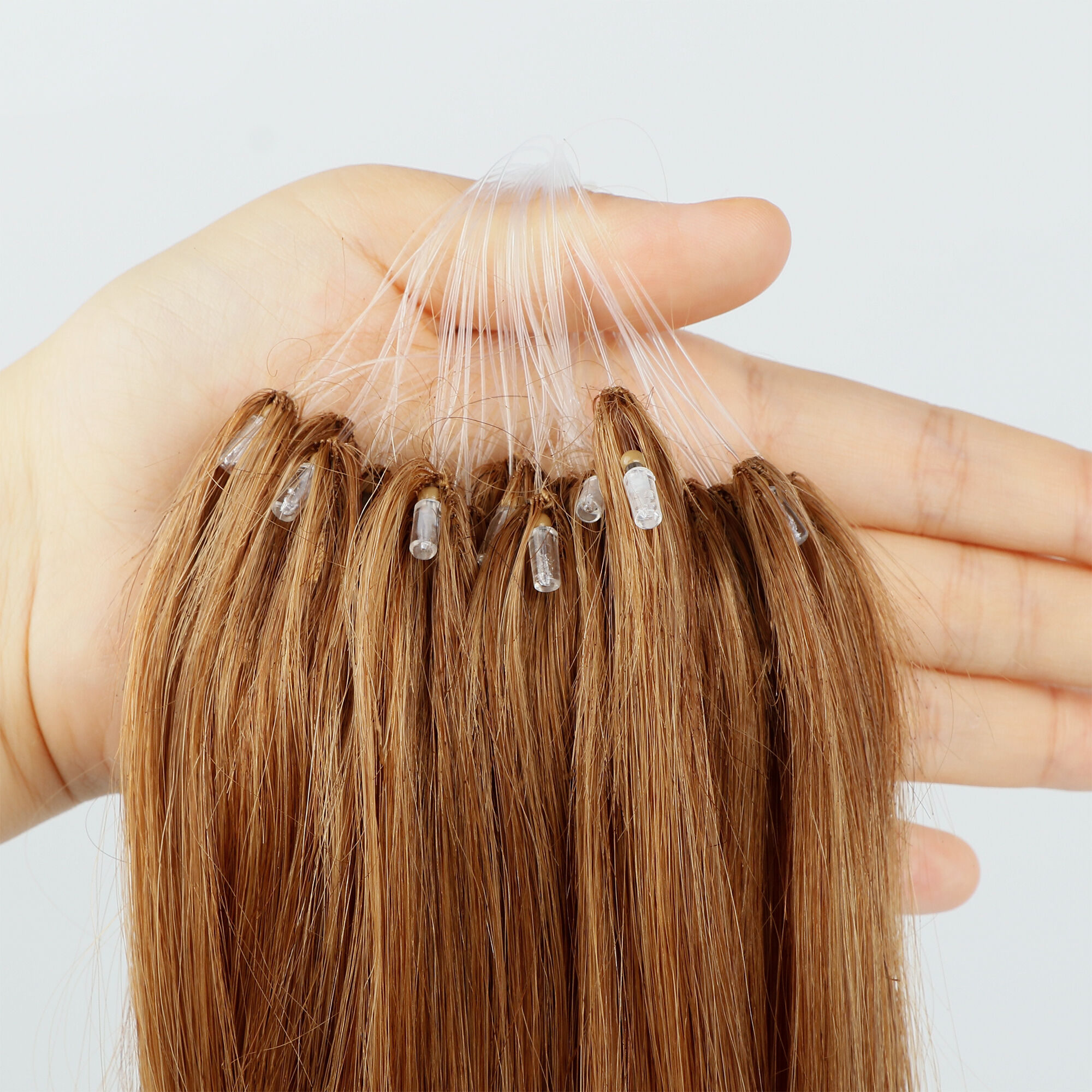 Estensioni per capelli umani russi H6, vendita all’ingrosso, doppio selezionate, colore naturale, estensioni per capelli a forma di piuma H6