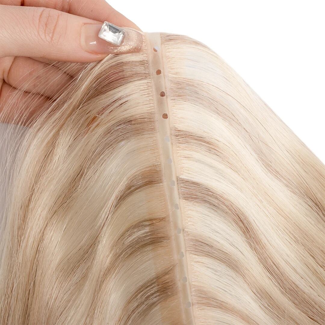 Haohao Hair Seamless Xo Invisible Weft Hole New Design Twin Tab Butterfly Weft Hair Extensions Invisible Weft with Holes