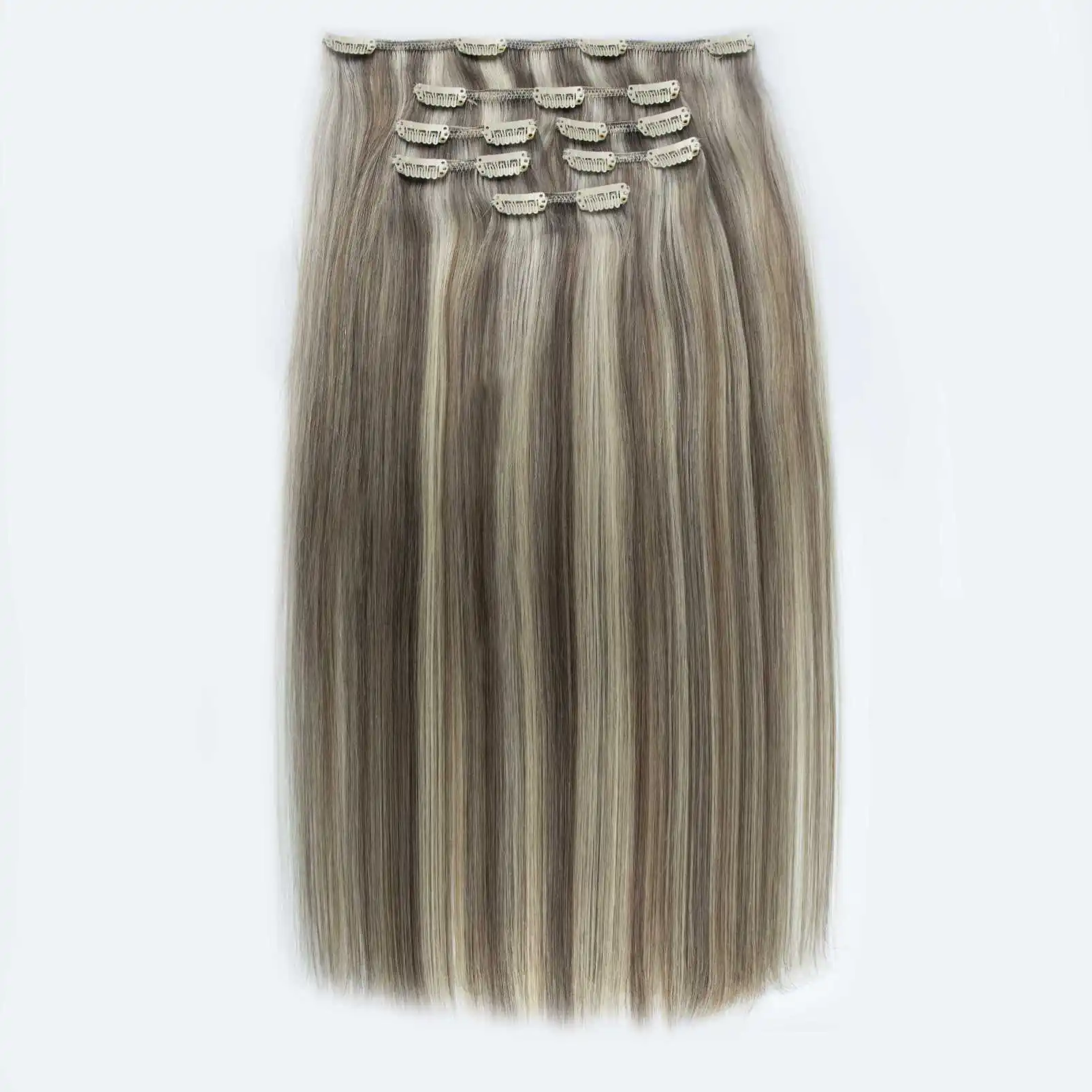 Haohao Hair 100% Russian Human Remy Hair Clip Ins Wholesale Invisible Clip in Hair Extension Virgin Human Hair Extension