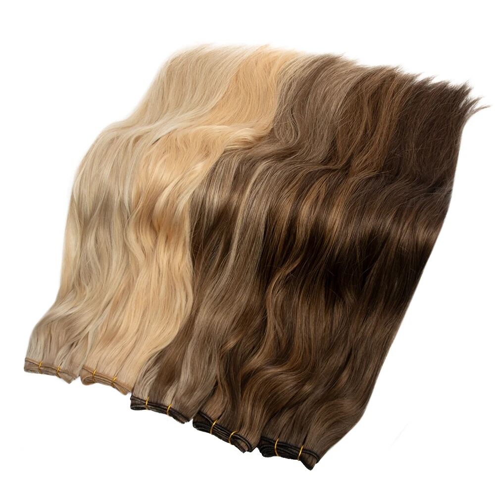 Long Lasting Invisible Double Drawn Virgin Cutical Aligned Human Hair Machine Weft Extension With Wholesale Price