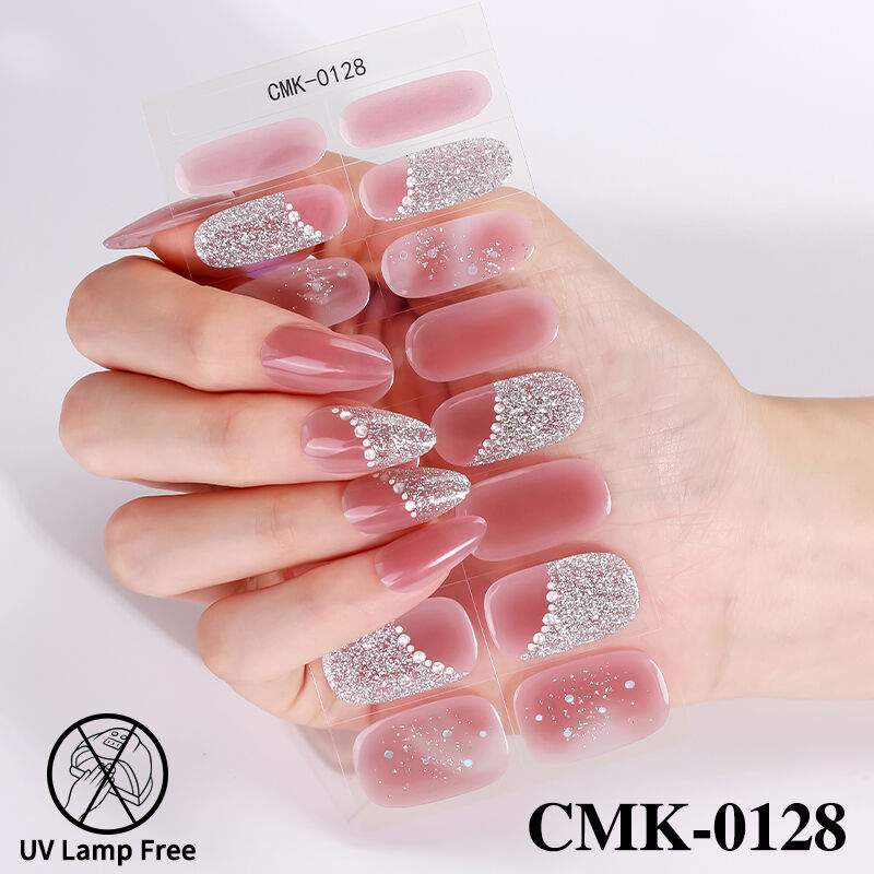 कोई बेक नहीं करना है, जेल UV नेल स्टिकर्स, फ्रेंच टिप्स, जिन्हें UV लैंप की आवश्यकता नहीं होती है, हार्डन एयर ड्राई नेल पॉलिश जेल स्ट्रिप्स, सेमी क्यूर्ड नेल स्टिकर्स