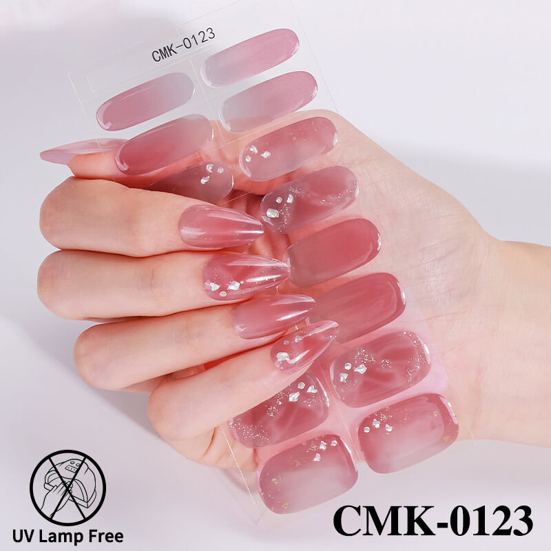 पूर्णतः क्योर्ड जेल नेल, कोई बेकिंग नहीं, जेल नेल व्रैप्स, क्रिसमस थीम, 100% वास्तविक, कोई UV नहीं, पॉलिश जेल नेल स्टिकर