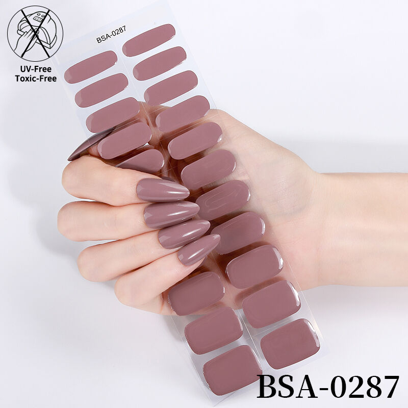 Long Lasting Fully Cured Gel Nail Stickers Glossy Multicolor Nail ...