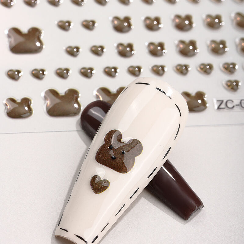 ملصقات أظافر ثلاثية الأبعاد (5D) زهرية على شكل فراشات، لاصقة، مصنوعة من بلاستيك صديق للبيئة، بألوان أوراق خضراء، مناسبة لأظافر الأكريليك والتيبس