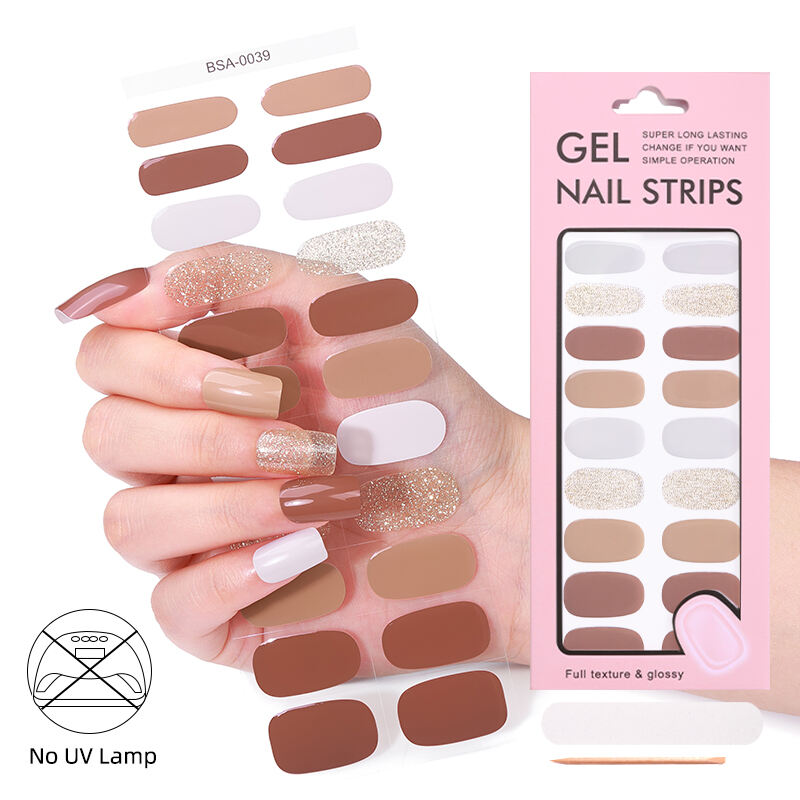 Custom 3D Gel Nail Art Stickers Waterproof Checkerboard Leopard Print Semi-Transparent No Baked Nail Wraps Gel Nail Stickers