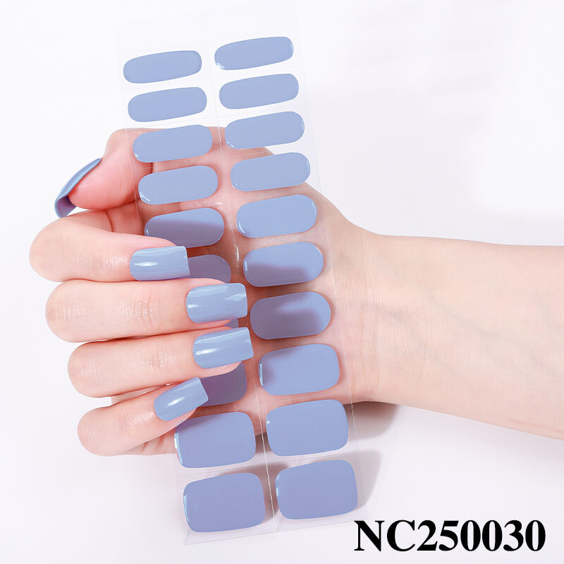 New Desgin Semi-Cured Gel Nail Strips Waterproof UV Hardening Stickers Hypoallergenic Long-Lasting Semi Cured Gel Nail Stickers