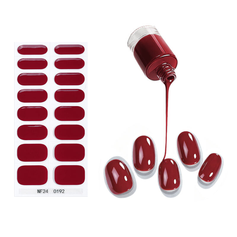 Wholesale Nail Supplier High Quality Gel Nail Wraps Healthy Long Lasting Semi Cured Gel Nail Strips Set with Uv Lamp