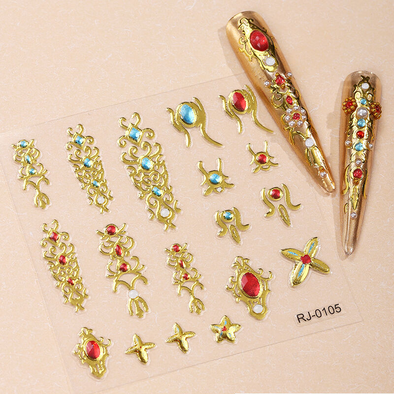 miếng dán trang trí dày, bóng 5D có hiệu ứng nổi, phụ kiện nghệ thuật làm móng bằng nhựa 3D, phụ kiện dính mềm cho nghệ thuật vẽ móng