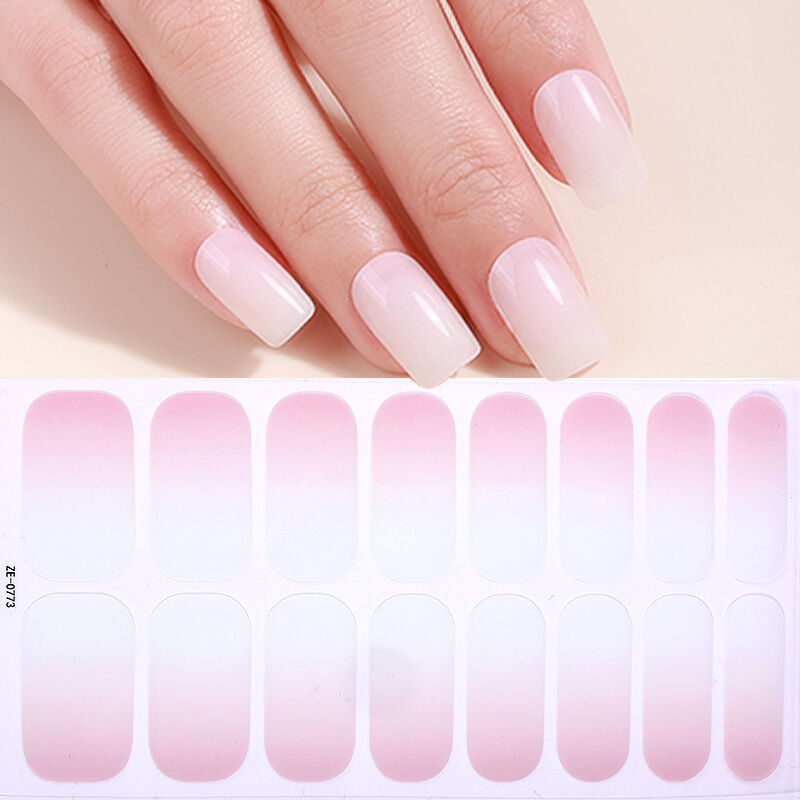 Wholesale Nails Art Self Adhesive 16 Tips Customization Color Nail Wraps Nail Stickers