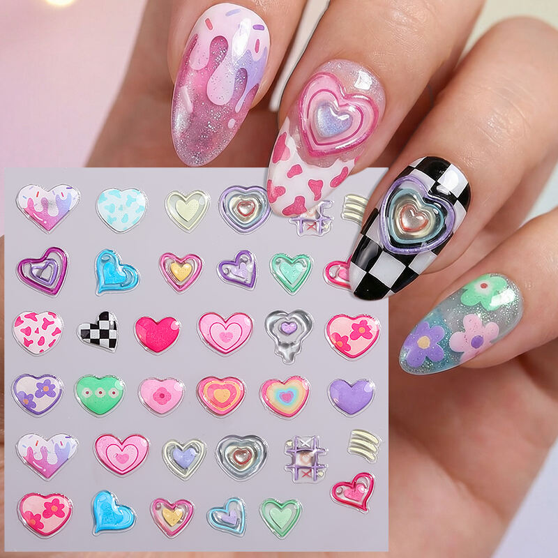 autocollants décoratifs personnalisés pour ongles 5D, styles variés 5D en gros – fleurs, papillons, fruits, animaux, étoiles de Noël