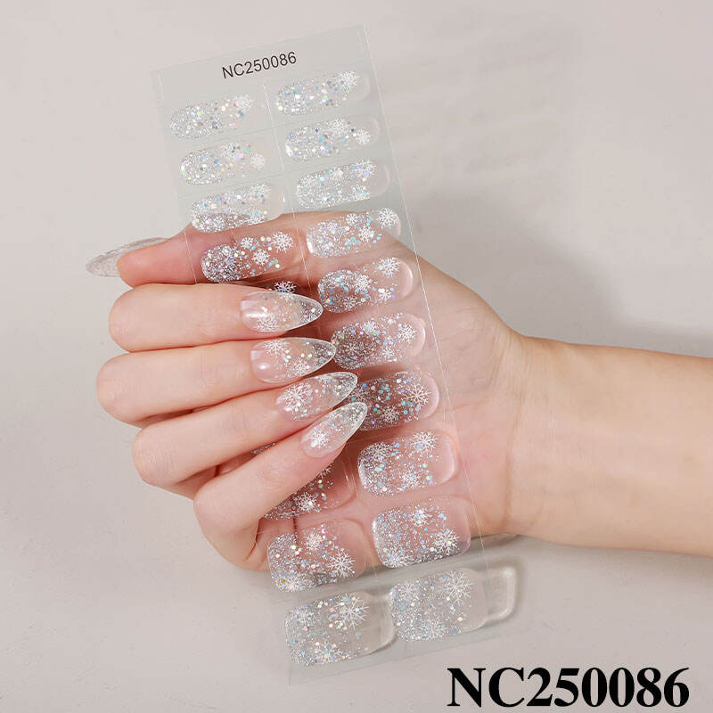 Best verkopende gel nagelstrips, glinsterend, semi-gehard UV-gel lak nagelwrap stickers voor nagels