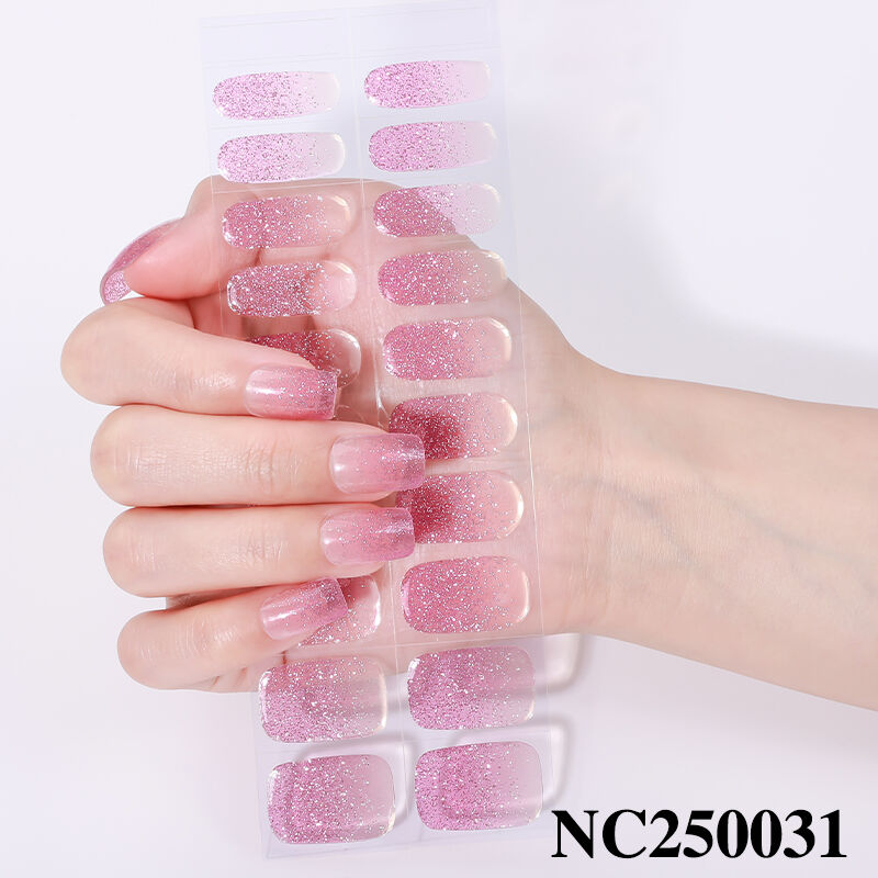 Salon Quality Nail Stickers Autumn Winter Luxury Maple Leaf Amber Texture French Nail Wraps UV Lamp Semi Cured Gel Nail Strips