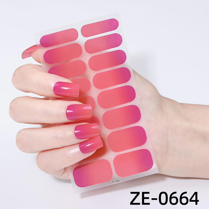 Minimalist Solid Color Ombre Gradient Nail Art Thin Unskilled Convenient to Use Nail Wraps Stickers
