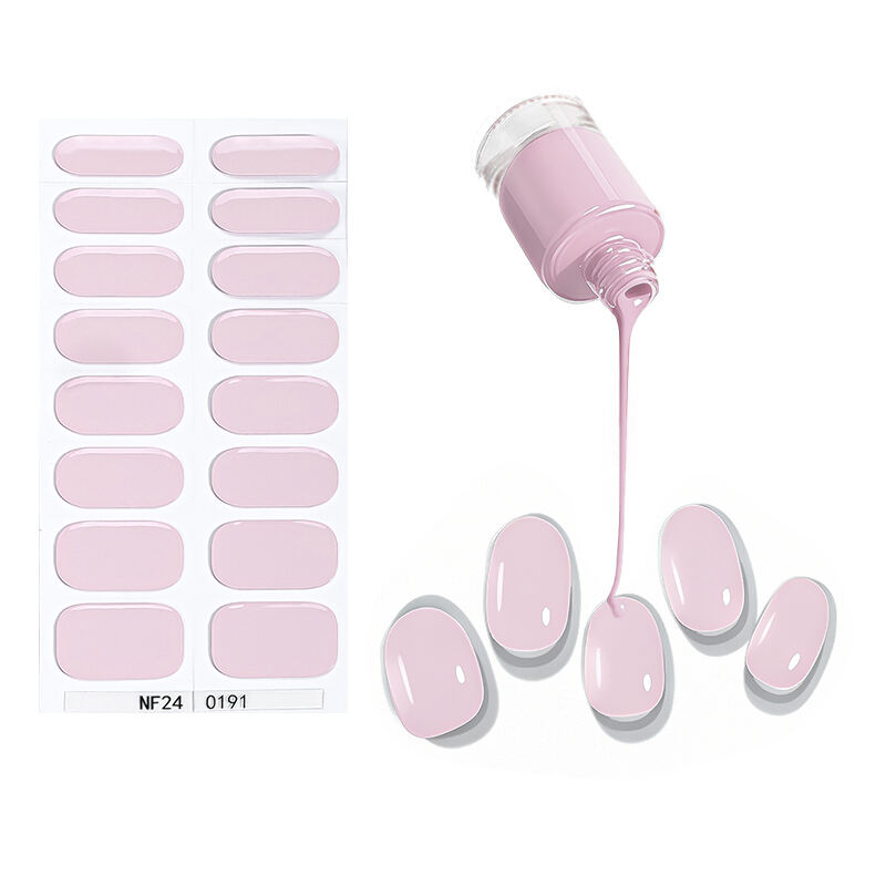 New Desgin Semi-Cured Gel Nail Strips Waterproof UV Hardening Stickers Hypoallergenic Long-Lasting Semi Cured Gel Nail Stickers