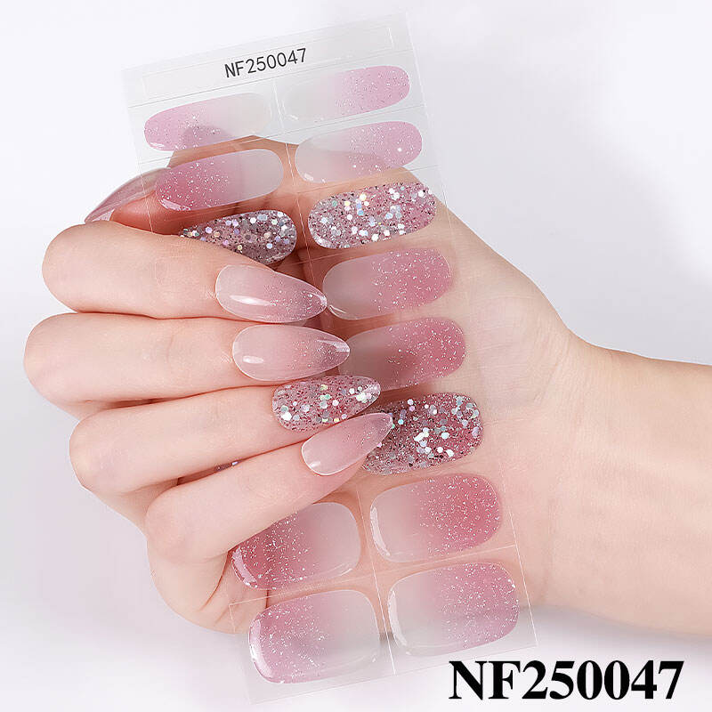 Hypoallergenic Long Lasting Solid Color Gel Nail Strips Waterproof UV Lamp Light Hardening HEMA Free Semi Cured Gel Nail Wraps