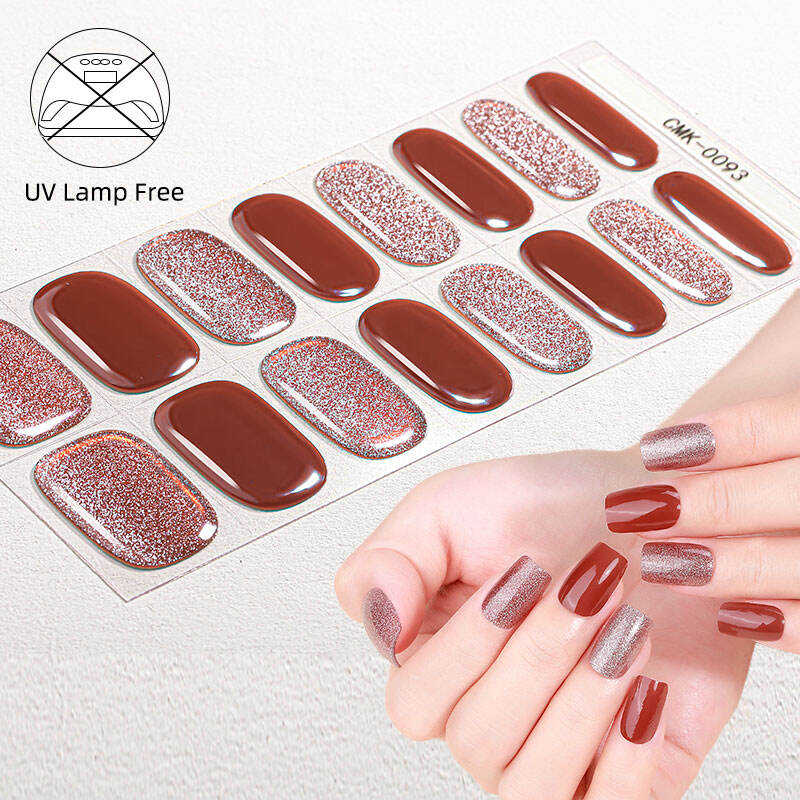 Factory's Custom 3D Nail Stickers Light-Free UV Baking-Free with Cat's Eye Effect OEM Small Light Bulb Chasing Nail