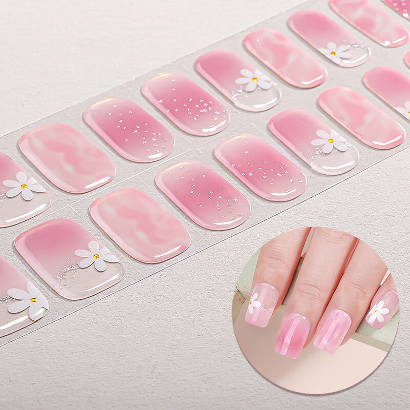 Glam Gold Foil Glitter Gel Nail Wraps Press-On Strips Self-Adhesive No UV Needed Nail Art Stickers