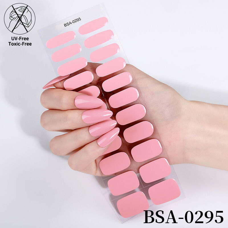 New Launch 100% Pure Polish UV free Semi-Cured Gel Nail Stickers Easy Apply More Fitter New Launch Easy Apply More Gel Nail