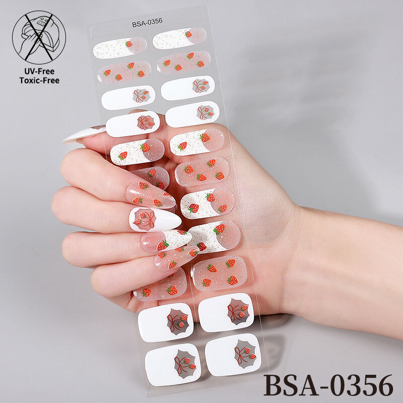 Custom Logo Mermaid Glitter 3D UV Gel Nail Sticker Long Lasting No UV Hot Art Thin Plastic Popular Design Nail Wrap Lamp Package