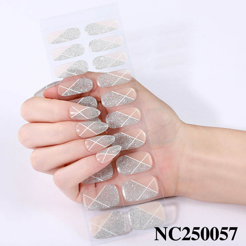 OEM ODM Christmas Semi Cure Gel Nail Sticker Customize Semi Cured Wraps Gel Nail Sticker