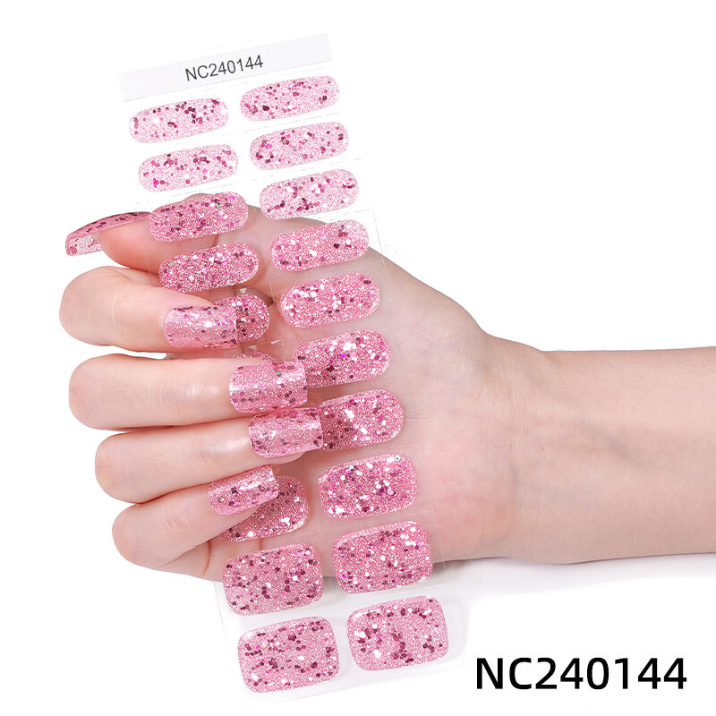 مورد ذهب، تصميم أزياء متعدد الألوان، شفاف، يحتوي على بريق، شرائط جل أظافر بالأشعة فوق البنفسجية، ملصقات