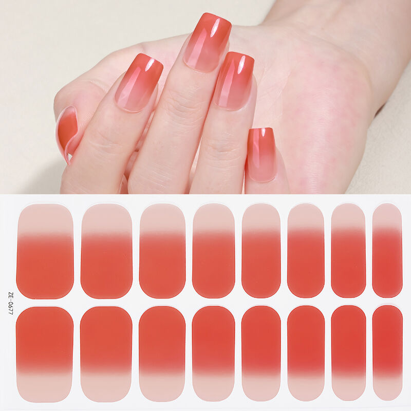 Nail Wraps Nail Polish Strips Solid Color Glitter Self-Adhesive Gel Nail Stickers