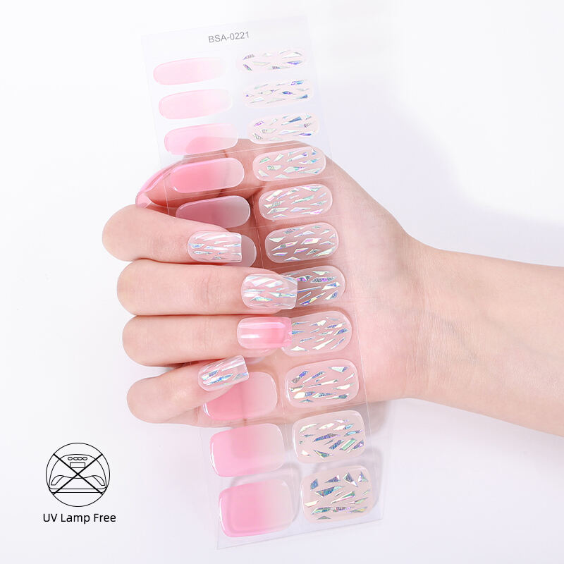 Semi Solid Nail Glue No Uv Waterproof Nail Supplier No Uv Free Gel Nail Sticker