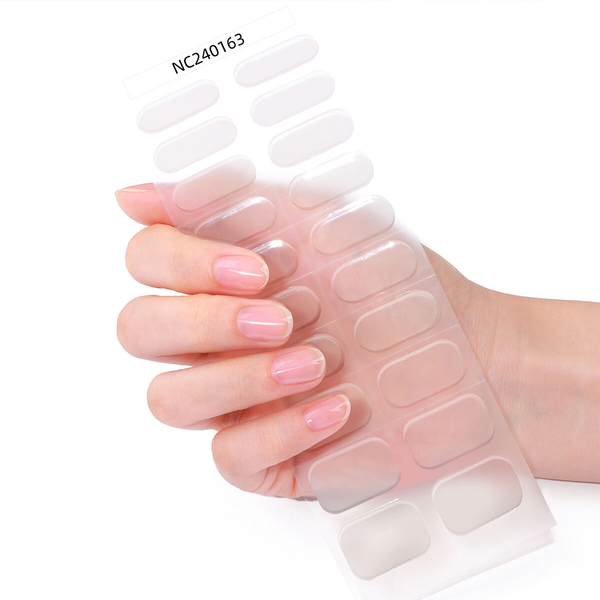 Solid Color Metal Texture Long Lasting Press-On HEMA Free Gel Nail Wraps Strips UV Light Lamp Curing Semi Cure Gel Nail Stickers