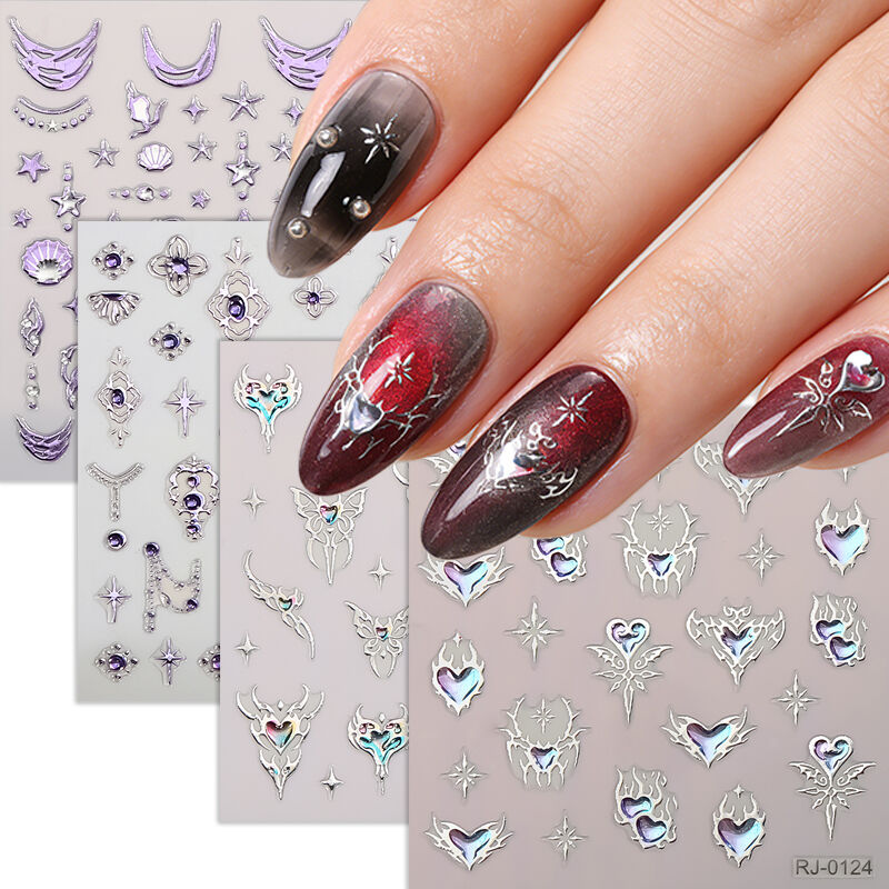 Nouveauté : autocollants écologiques en plastique 5D pour ongles, inspirés du Japon et de la France, pour l’été, motifs en relief de papillons, décorations décoratives pour ongles