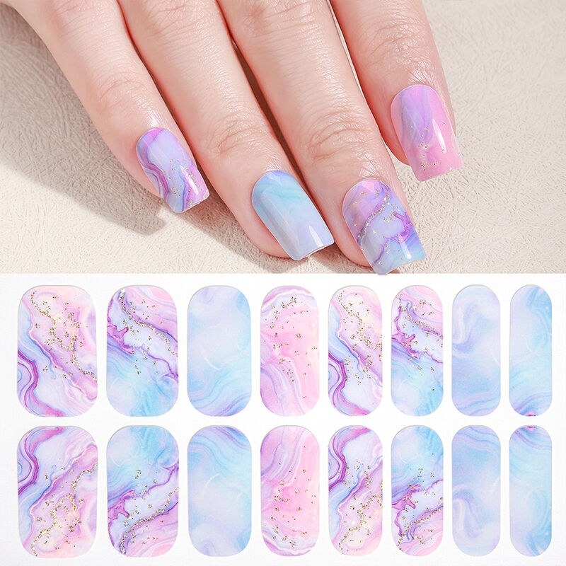 3D Waterproof Self-Adhesive Nail Stickers Shiny Glitter Powder Burst Flash Nail Wraps Non-Toxic Eco-Friendly