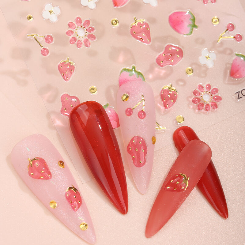 جملة ملصقات أظافر ثلاثية الأبعاد (5D) مجسمة تتوهج في الظلام، بلاستيكية فرنسية خريفية، بتصميم سلحفاة لطيفة، صديقة للبيئة