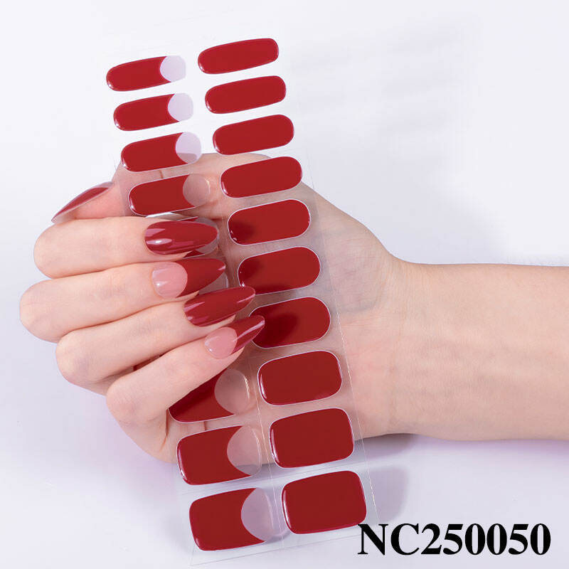 Wholesale Semi Cured Gel Nail Strips Solid Color Gel Nails Stickers